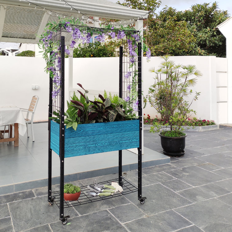 EverBloom SelfWatering Elevated Planter with Trellis Wayfair Canada